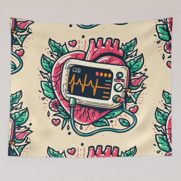 Item preview, Heart and Heart Monitor designed and sold by attpavitra.
