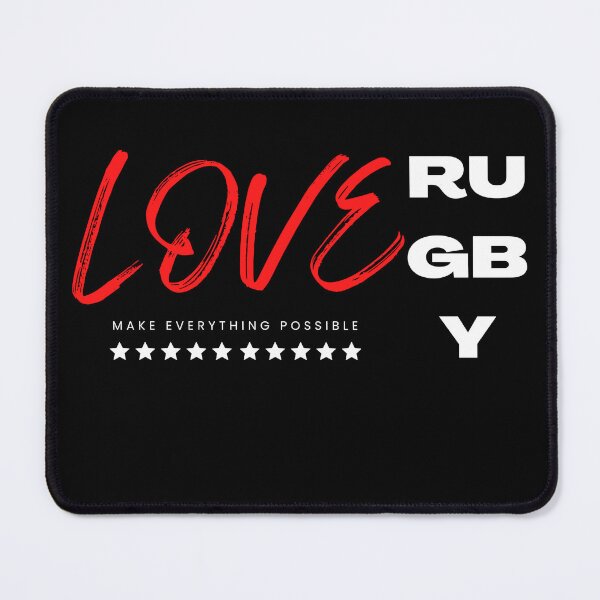 Aperçu de l'œuvre Love rugby red, make everything possible créée et vendue par Grafixfun.