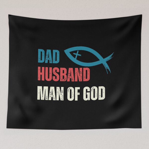 Item preview, Dad Husband Man of God with Jesus Fish or The Ichthys Symbol - Christian designed and sold by elvisg03.