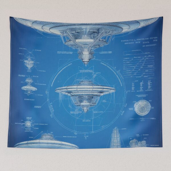 Item preview, Intergalactic Blueprint: Vintage UFO Design designed and sold by VisionDuke.
