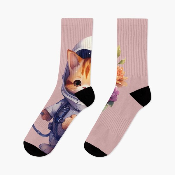 Aperçu de l'œuvre Chat astronaute mignon portant une fleur créée et vendue par tomwriter.