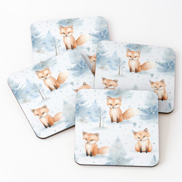 Item preview, Cute Foxes in Winter Forest designed and sold by SukiCreatives.
