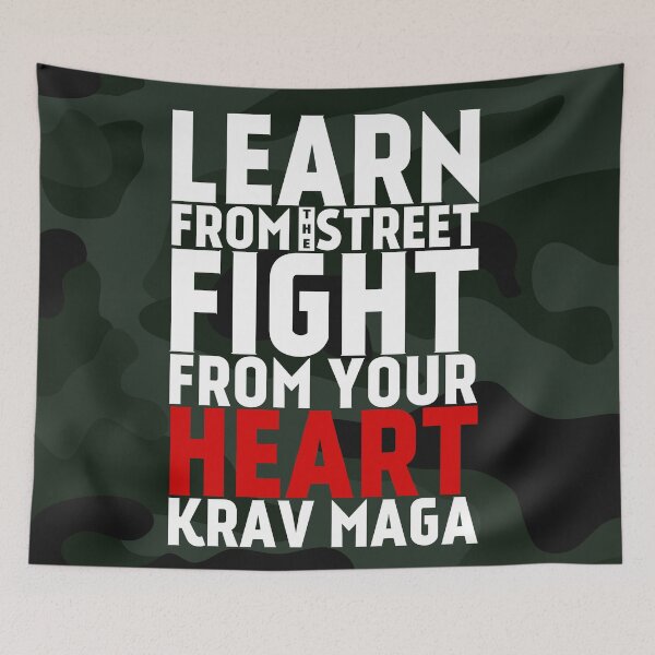 Item preview, Learn from the street Krav Maga RED - MMA Self Defense Israel designed and sold by crouchingpixel.