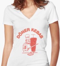 Doner kebab logo Women's Fitted V-Neck T-Shirt