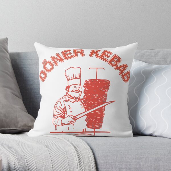 Doner kebab logo Throw Pillow