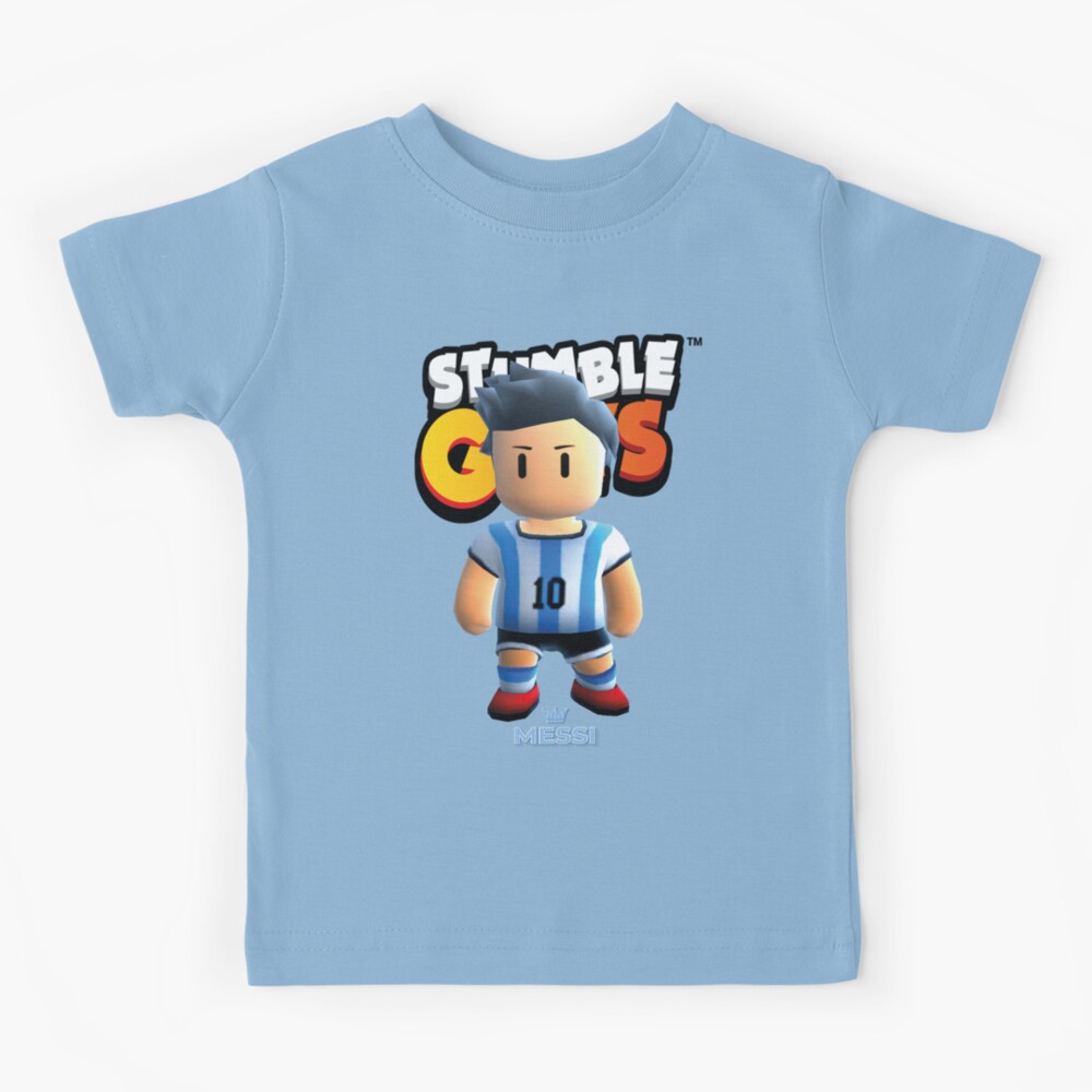 Messi stumble guys Kids T-Shirt by DofinaSur