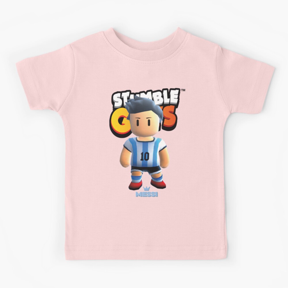 Messi stumble guys Kids T-Shirt by DofinaSur