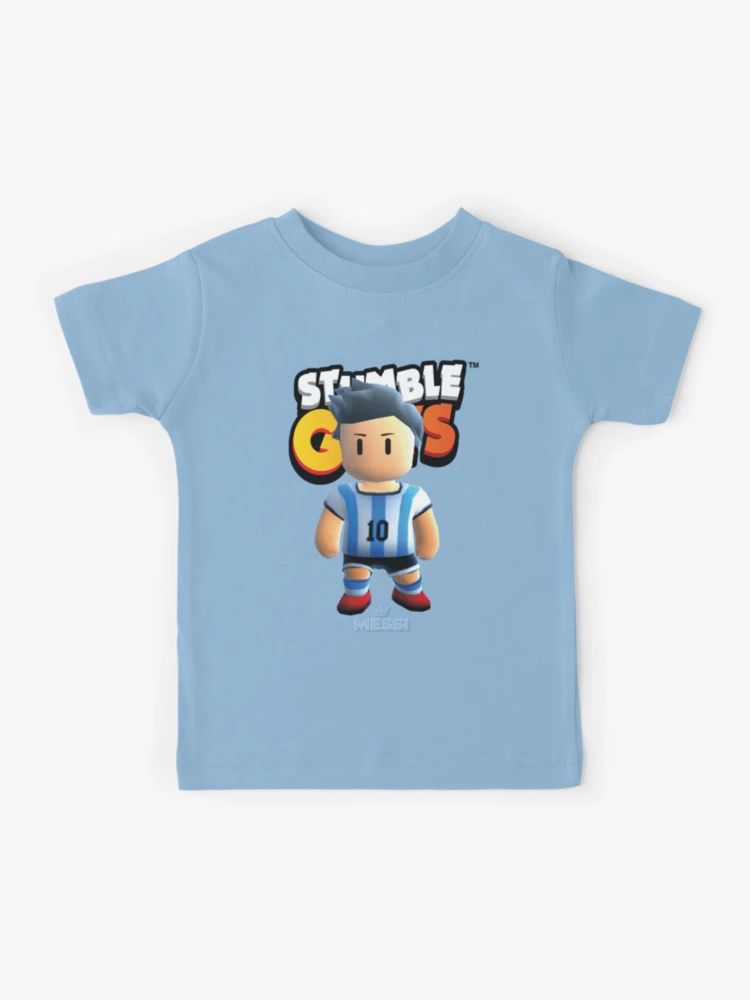 Messi stumble guys blue Kids T-Shirt by DofinaSur