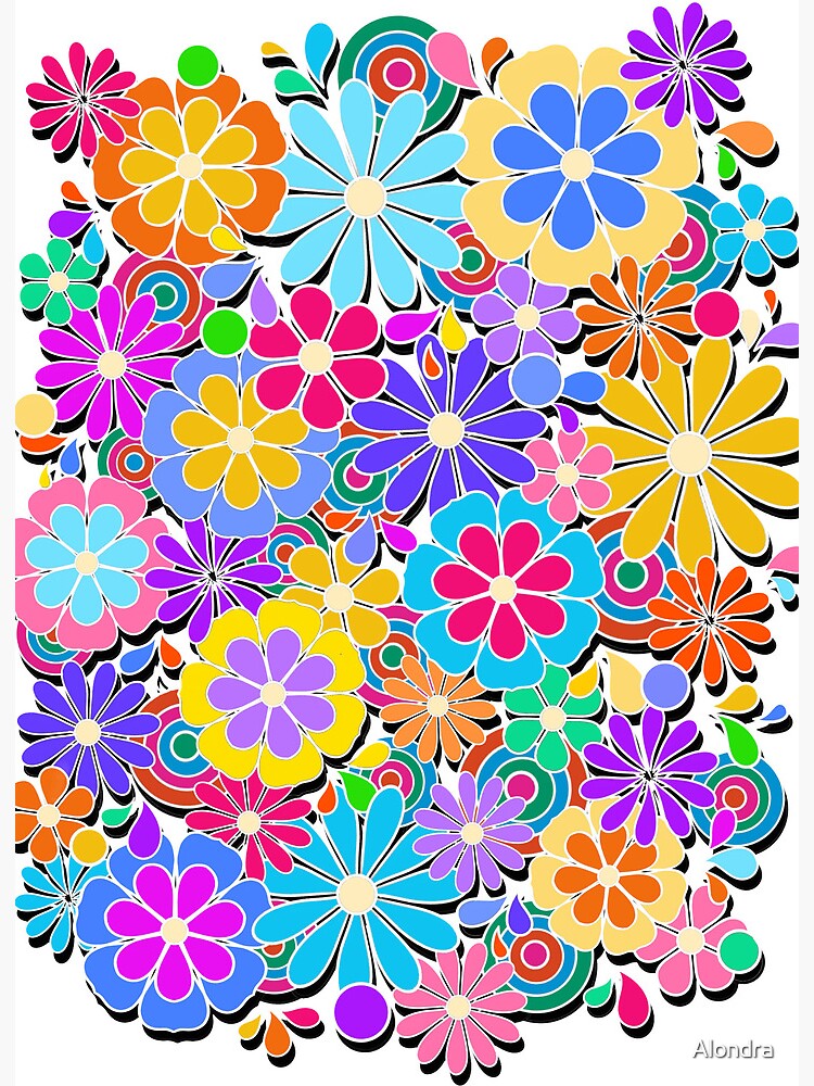 Colorful Flower Power Art 