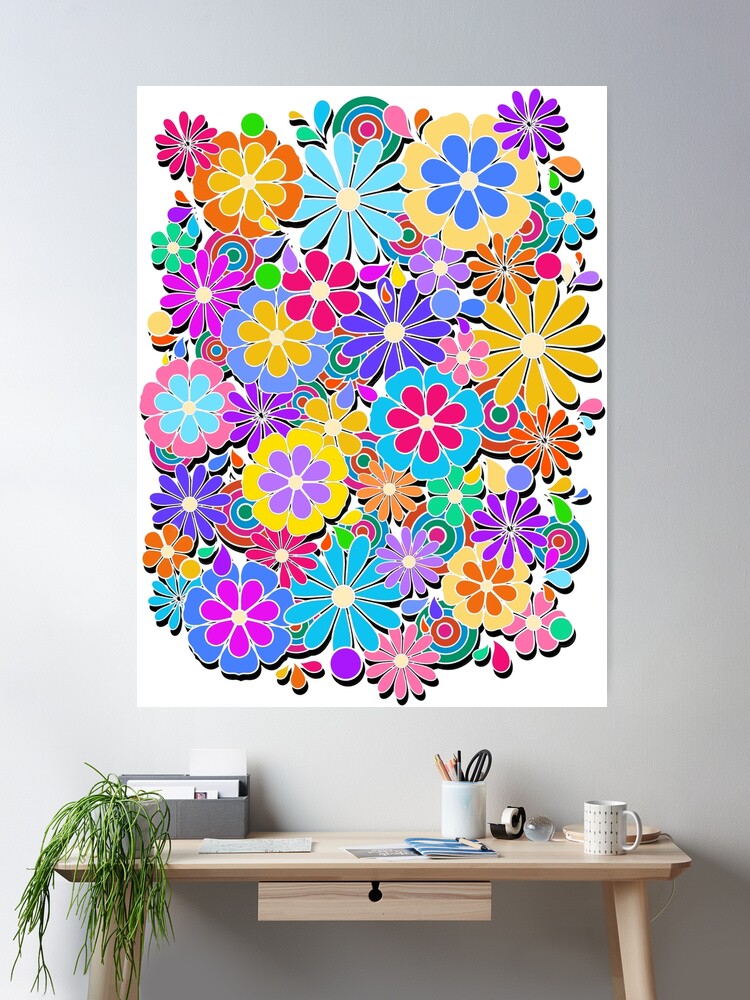 Colorful Flower Power Art 