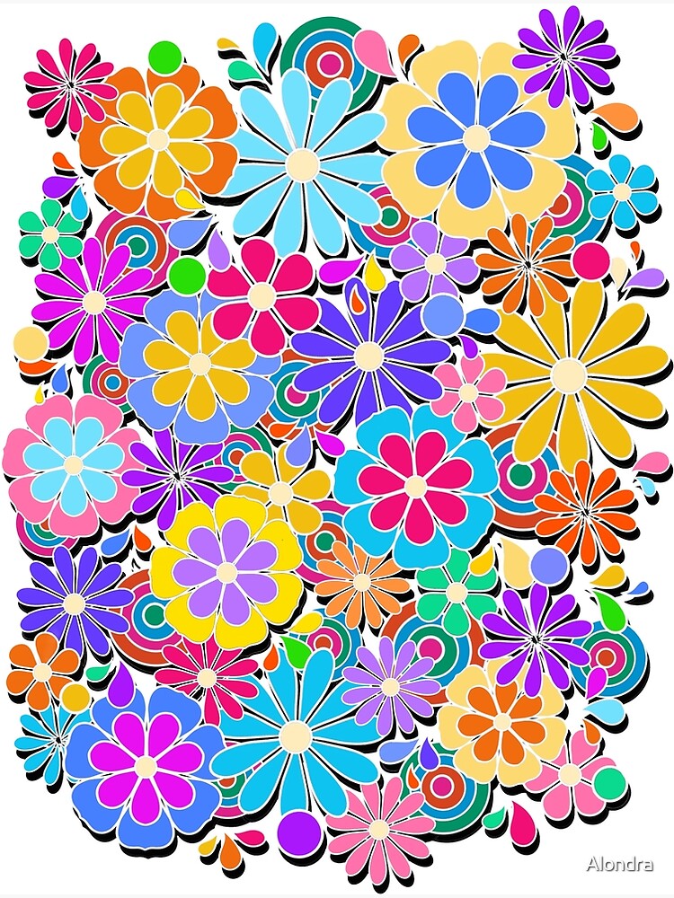 Colorful Flower Power Art 
