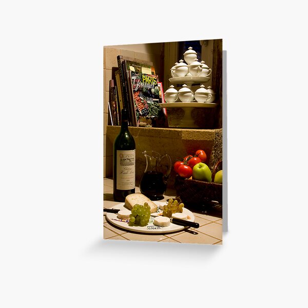 Un verre de vin rouge? A glass of red wine? Greeting Card