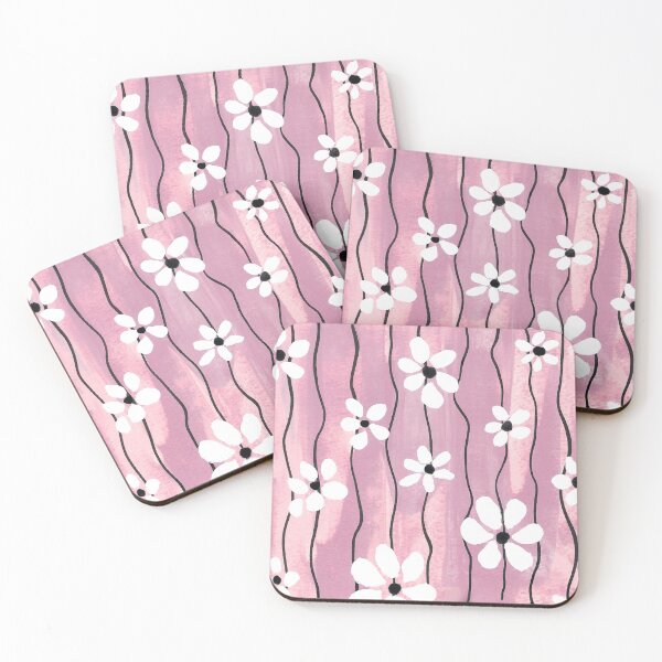 Item preview, Stripes and Flowers Mauve designed and sold by OaktreeStudio.