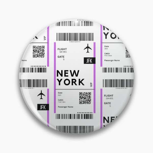 Item preview, New York - USA Airplane Boarding Pass designed and sold by RoamInk.