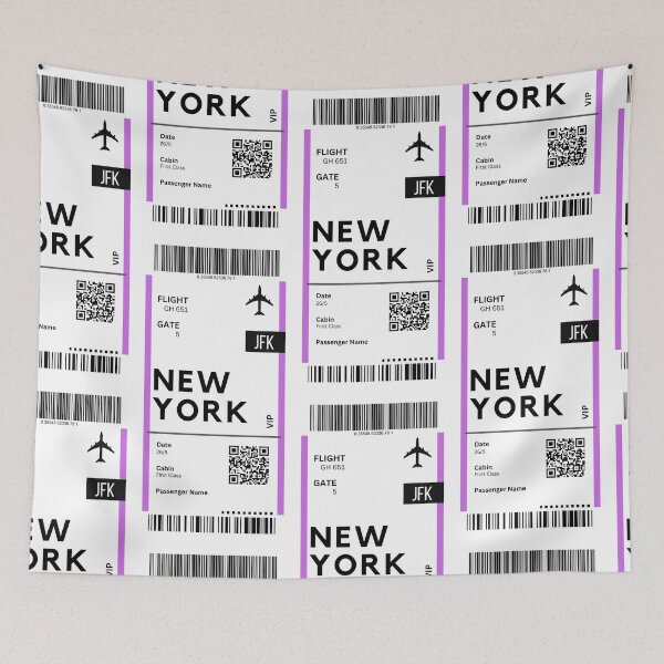 Item preview, New York - USA Airplane Boarding Pass designed and sold by RoamInk.