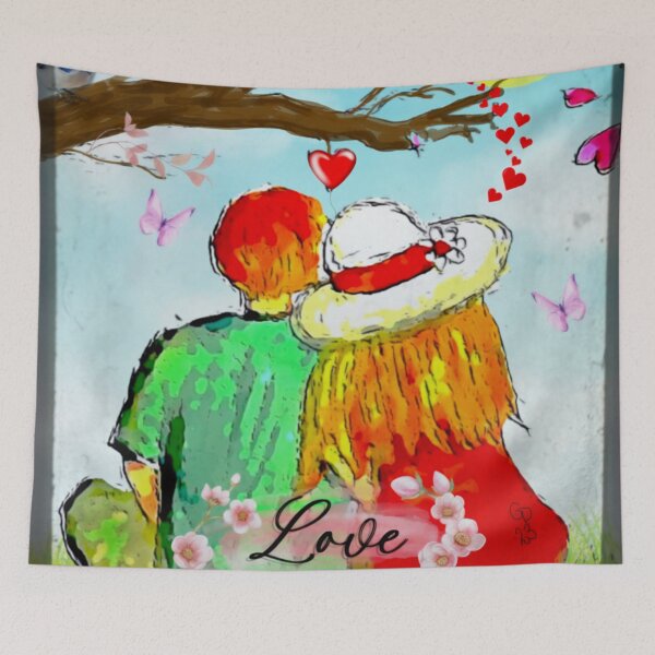 Item preview, Young Couple in Love Sun Gazing  designed and sold by gleefulme.