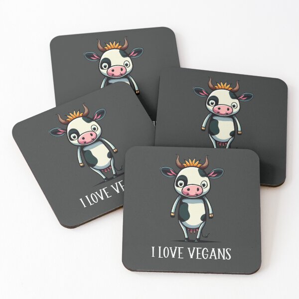 Item preview, Cute Cow - I Love Vegans designed and sold by Sketch-Shack.