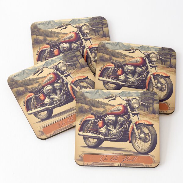Item preview, Vintage Motorcycle Poster: Free Spirit on the Road designed and sold by Ceemko's Vintage Corner.