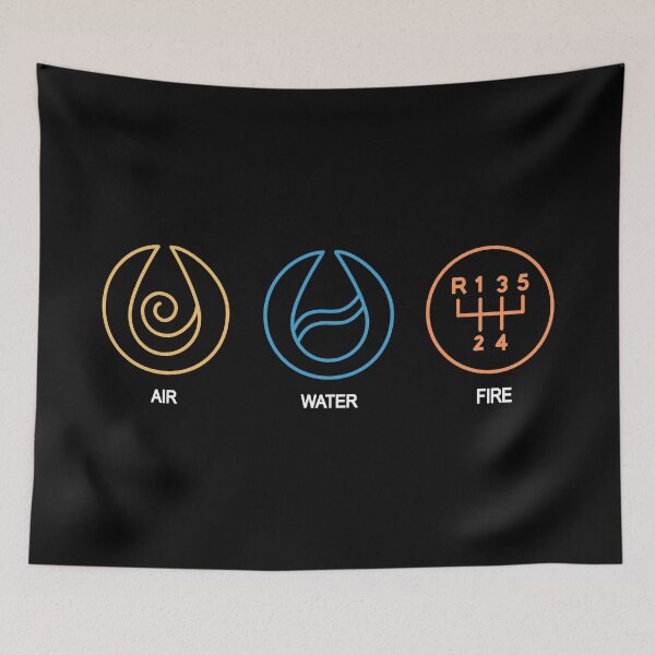 Item preview, Air Water Fire (white) designed and sold by Throttle & Threads.