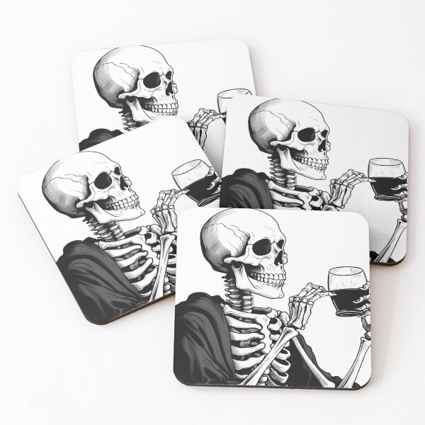 Item preview, Vintage Skeleton Sips: Halloween Art with a Twist designed and sold by YeahIDoDesign.
