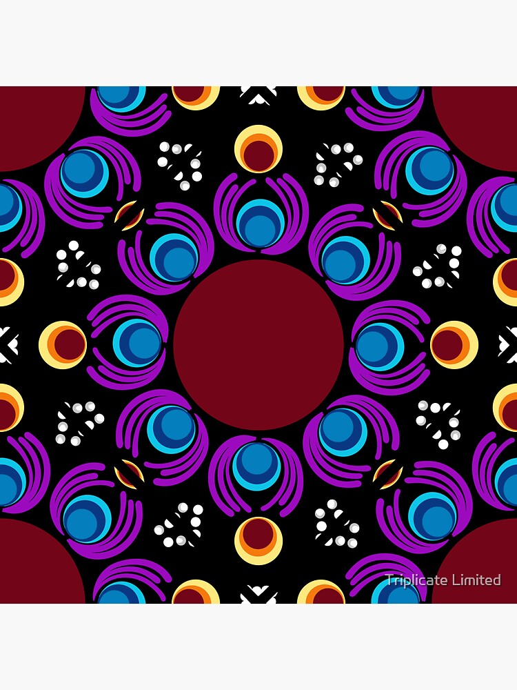 Thumbnail 3 of 3, Sticker, Eye of the Storm Dot Mandala Tile Pattern designed and sold by prandski.