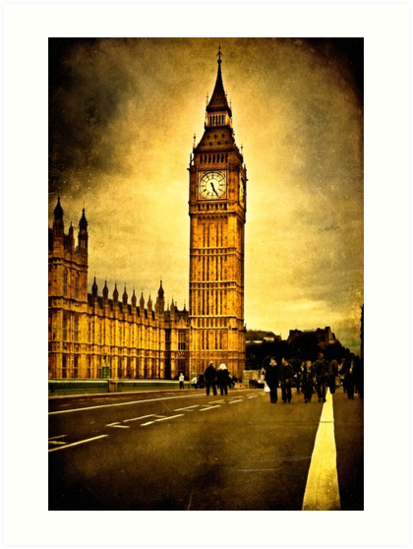 Vintage Big Ben From The Westminster Bridge Art Prints By Mark