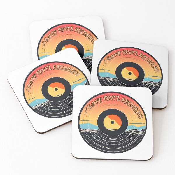 Aperçu de l'œuvre Coucher de soleil sur les disques vinyles créée et vendue par CraftyDigital.