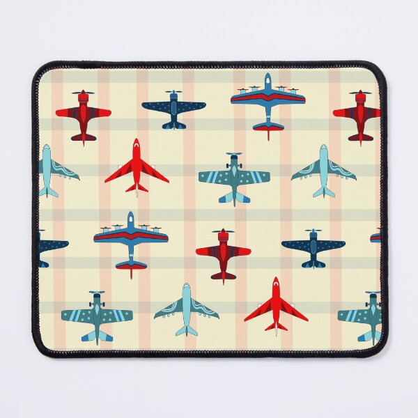 Item preview, Vintage Airplanes and Gingham - Red, Blue and Cream designed and sold by TigaTiga.