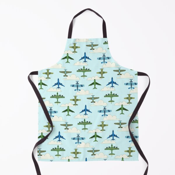 Item preview, Green and Blue Vintage Airplanes - Soft Cloudy Sky designed and sold by TigaTiga.