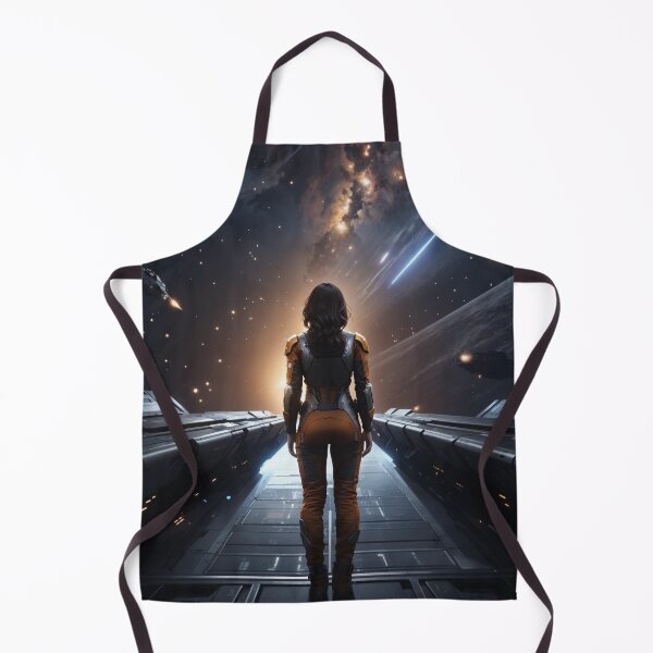 Item preview, Female astronaut monitoring her station - rear view designed and sold by biiid.