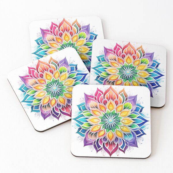 Item preview, Mandala Rainbow Flower , a sticker for meditation on any surface  designed and sold by MartynGrey.
