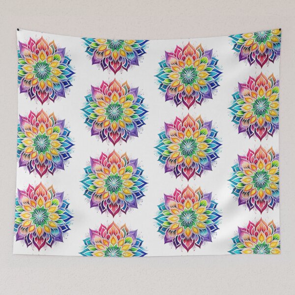 Item preview, Mandala Rainbow Flower , a sticker for meditation on any surface  designed and sold by MartynGrey.