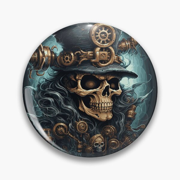 Item preview, Steampunk zombie skull designed and sold by drizzd.