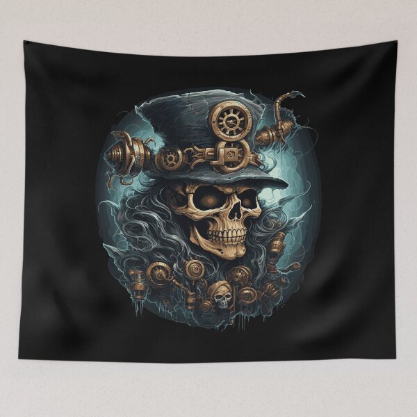 Item preview, Steampunk zombie skull designed and sold by drizzd.