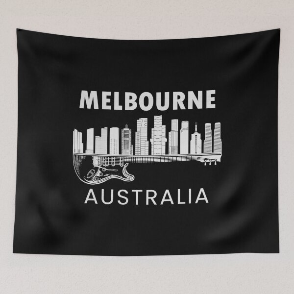 Artikelvorschau, Melbourne Australien Souvenir Gitarrenmusik Melbourne entworfen und verkauft von DSWShirts.