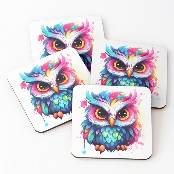 Item preview, adorable, cute watercolor owl print designed and sold by dcrc.