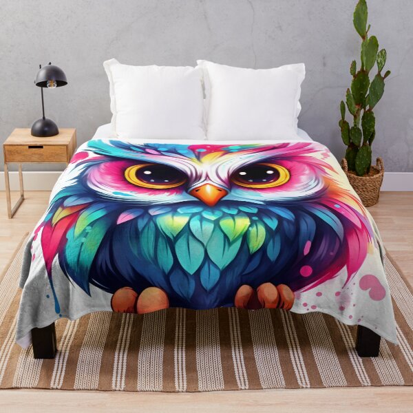 Item preview, adorable, cute watercolor owl print designed and sold by dcrc.