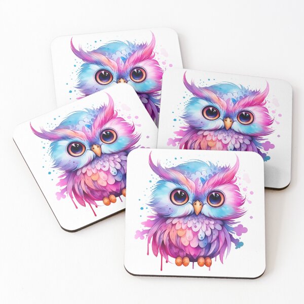 Item preview, adorable, cute watercolor owl print designed and sold by dcrc.