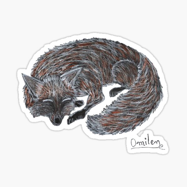 sleeping fox Sticker