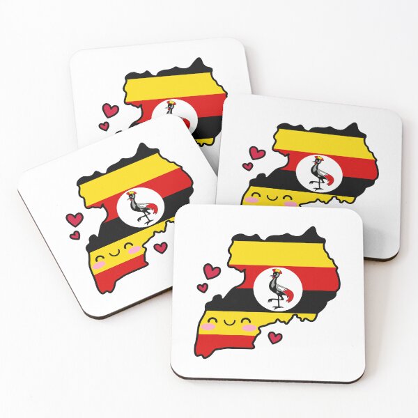 Item preview, Uganda Flag Map Smile with Love designed and sold by pixelsparkzone.
