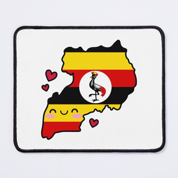 Item preview, Uganda Flag Map Smile with Love designed and sold by pixelsparkzone.