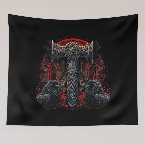 Item preview, Thor's Mjolnir Viking Norse Mythology Germanic Odin Ravens designed and sold by Chmielayka.