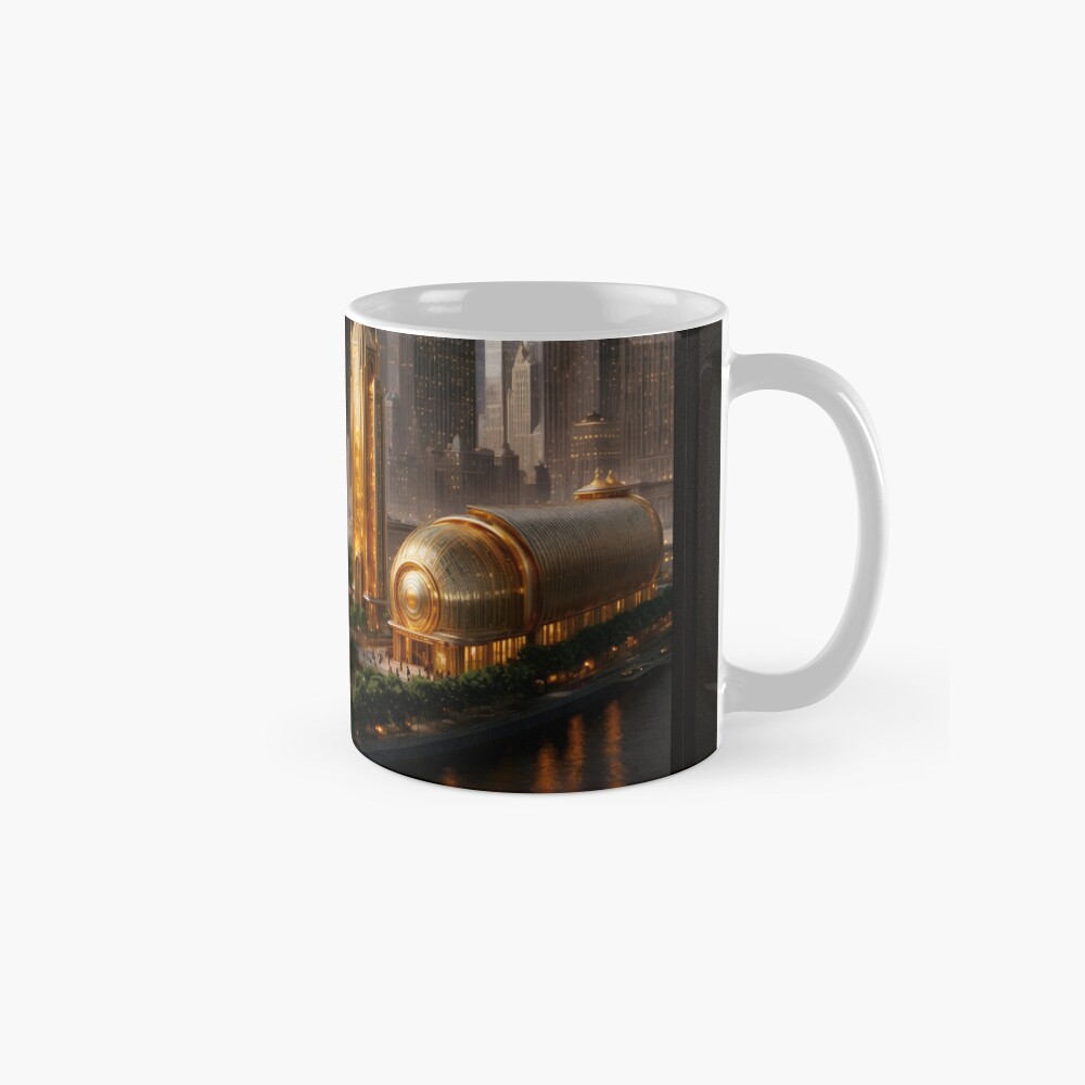 The Gravmatron Golden Pavilion Stunning AI Concept Art by Xzendor7 Decorative Mug Art Prints