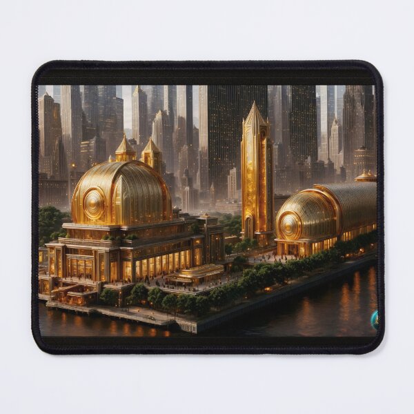 Item preview, The Gravmatron Golden Pavilion Stunning AI Concept Art by Xzendor7 designed and sold by Xzendor7 Digital Art Creations.