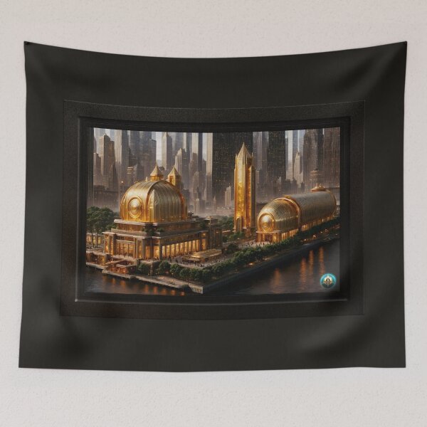 Item preview, The Gravmatron Golden Pavilion Stunning AI Concept Art by Xzendor7 designed and sold by Xzendor7 Digital Art Creations.