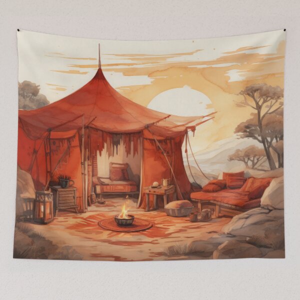 Item preview, Desert Oasis with Bedouin Tent, Rugs, Campfire designed and sold by Zoomie-s.