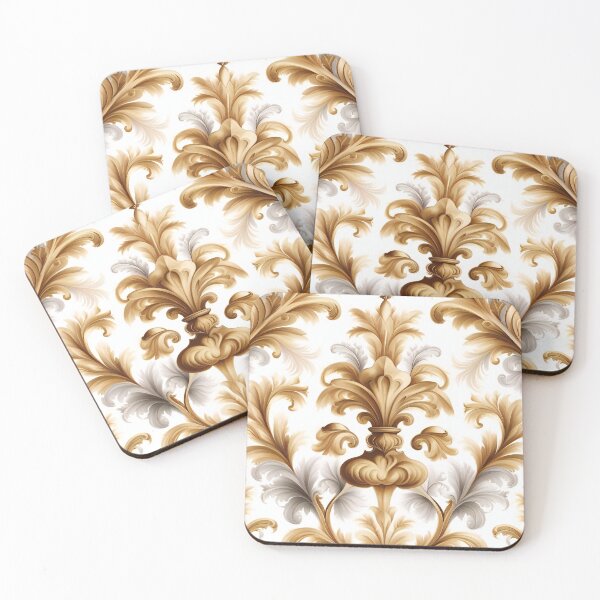 Item preview, seamless pattern with gold, black baroque, floral ornaments, vector illustration. designed and sold by APHIDAT-TA.