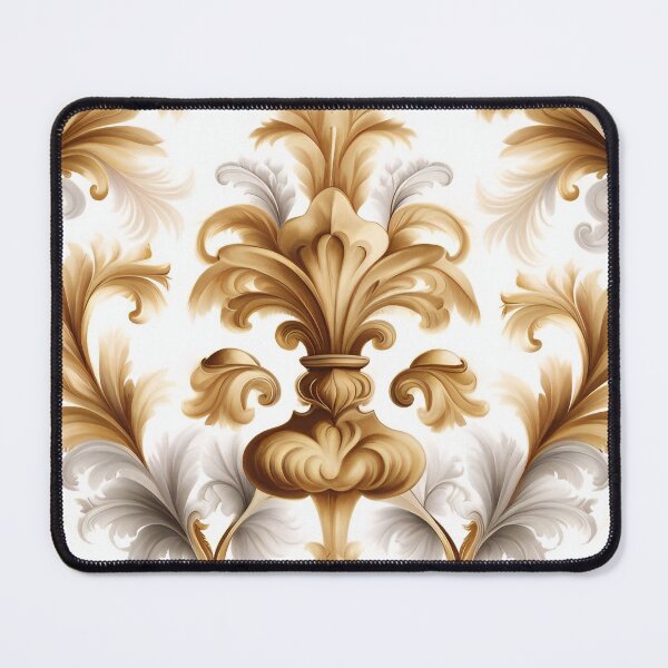 Item preview, seamless pattern with gold, black baroque, floral ornaments, vector illustration. designed and sold by APHIDAT-TA.