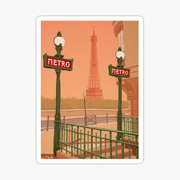 Vista previa del artículo con la obra «Estación de metro de París», diseñado y vendido por Steve Ash.