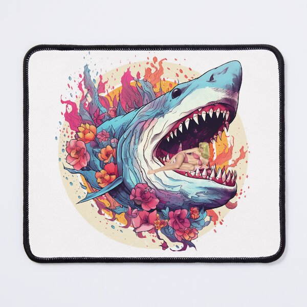 Item preview, Hungry Shark Eating Vintage Pinup Model designed and sold by MysticOzzy.